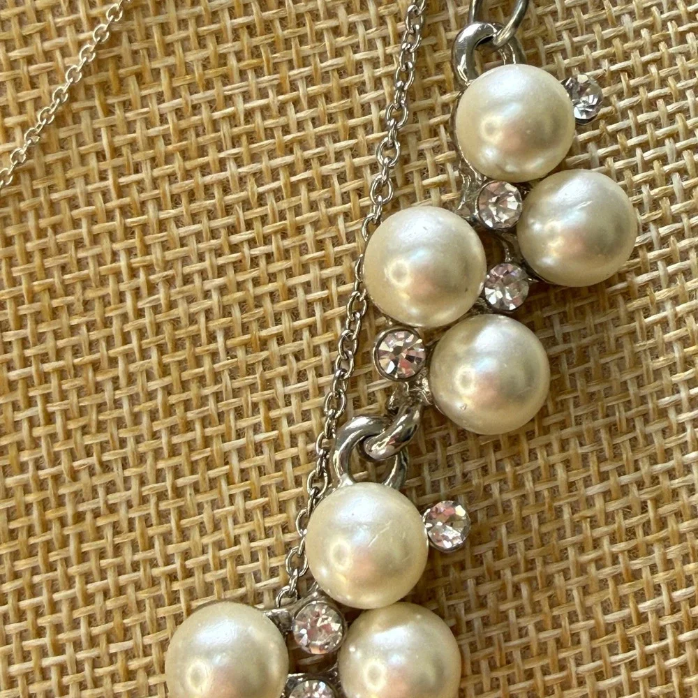 Romantic Pearlcore Y2K‎ Aesthetic Silver Necklace Lot of 3 from Unbranded